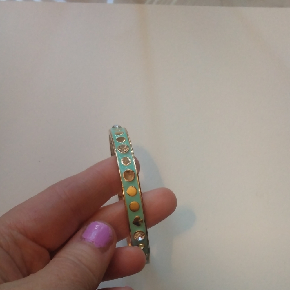 Kate Spade Gold Green bangle bracelet - Picture 2 of 6